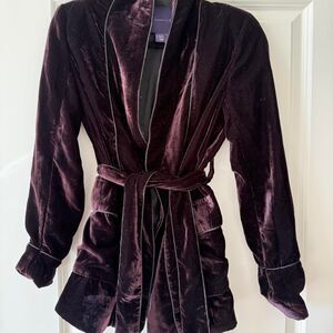 Unbranded Women's Purple Velvet Blazer Jacket
